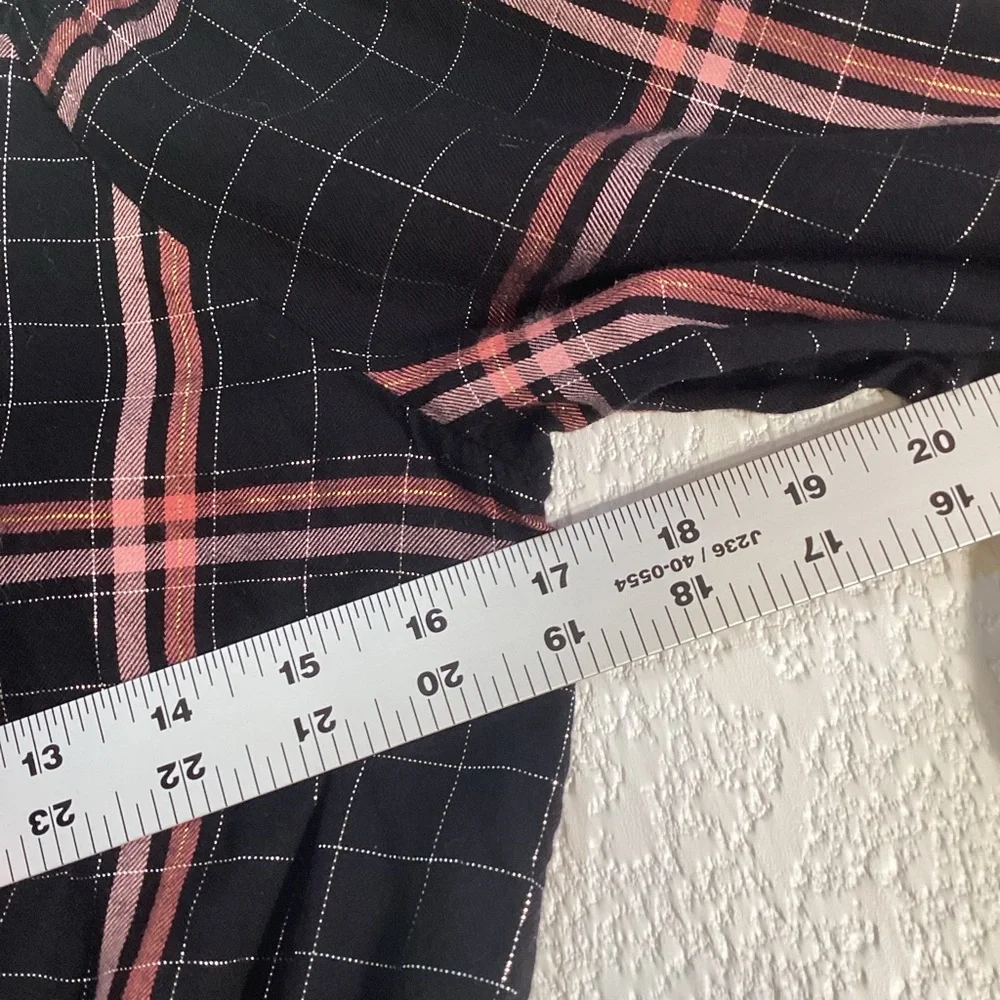 Old Navy Girl’s Black Plaid Metallic Thread Long Sleeve‎ Party Dress Size XL 14